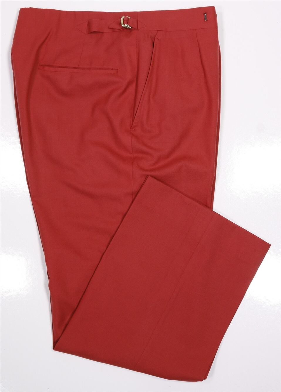 Oxxford Custom Made for Gov Carl Sanders Coral Red Wool Dress Pants 33x27